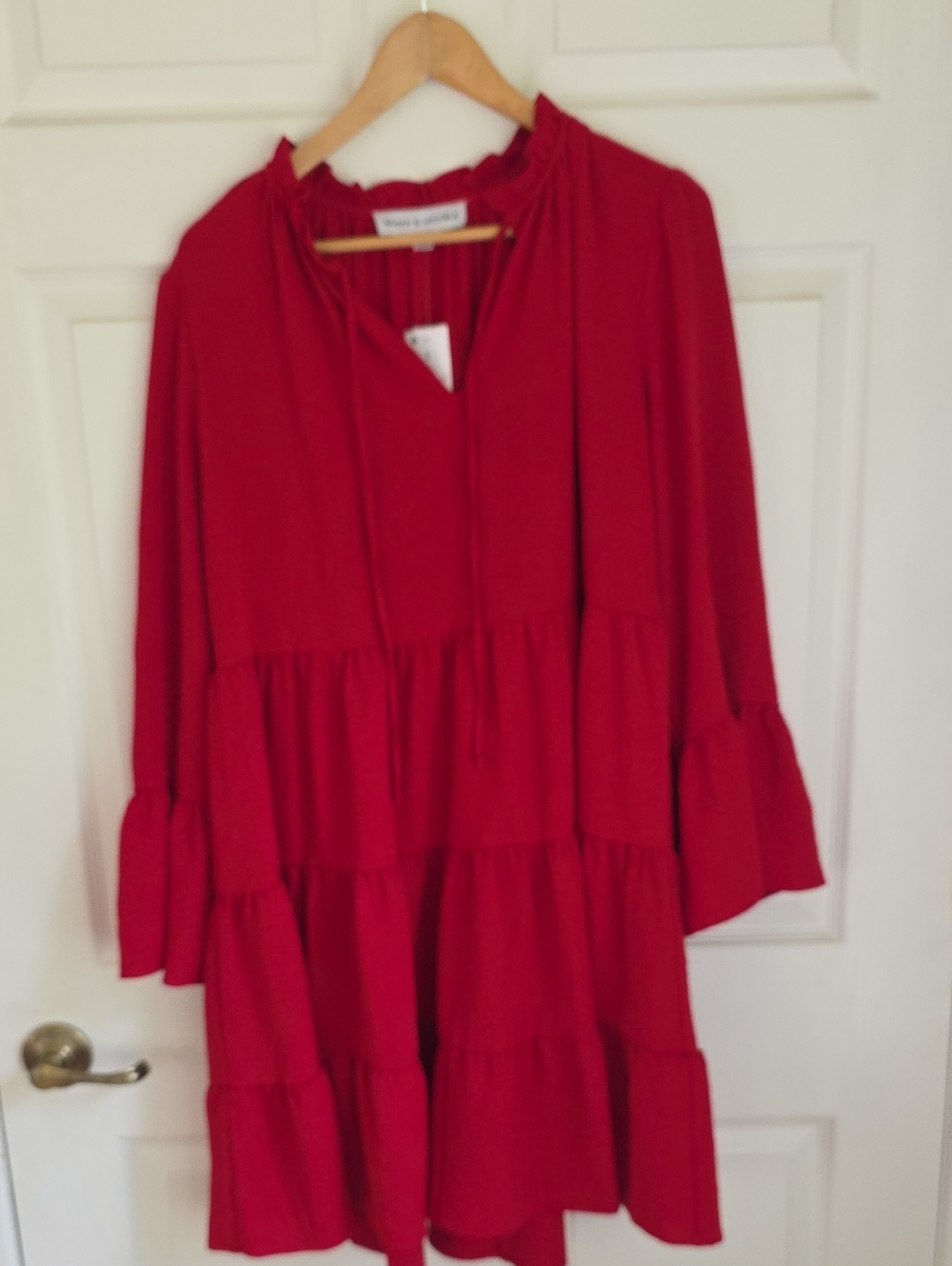 Emma & Michele Red Tiered Peasant Tunic